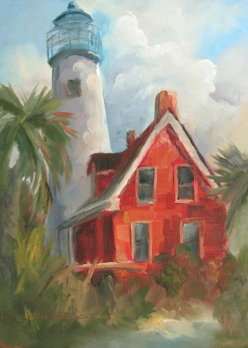 Sgi Greeting Card featuring the painting Keeper's Cottage Too by Susan Richardson