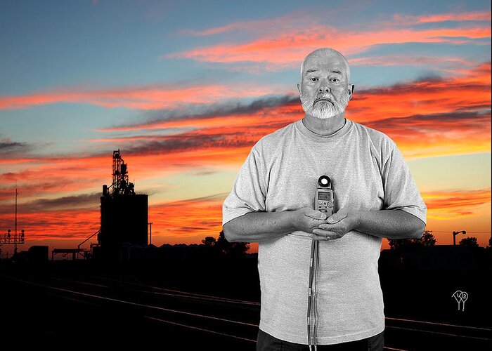 Sunset Greeting Card featuring the photograph Ken in Black and White by Darcy Dietrich