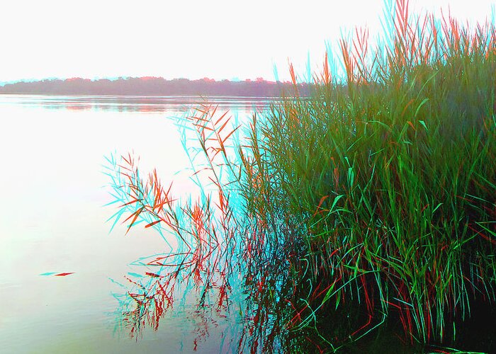 3d Greeting Card featuring the photograph Kennersley Pt Marina - Use Red/Cyan 3D Glasses by Brian Wallace