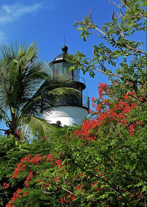 Tropical Greeting Card featuring the photograph Key West Lighthouse by Frank Mari