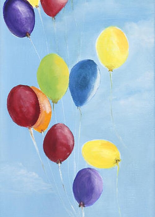 Balloons Greeting Card featuring the painting Kinderfest by Carol Sweetwood