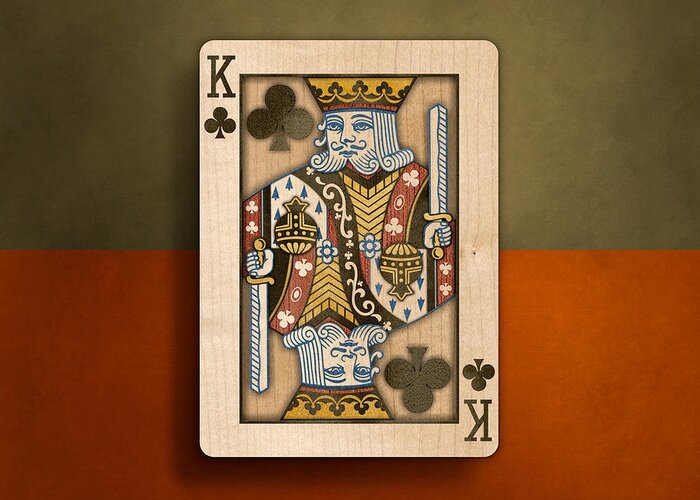 King Of Clubs Greeting Card featuring the photograph King of Clubs in Wood by YoPedro