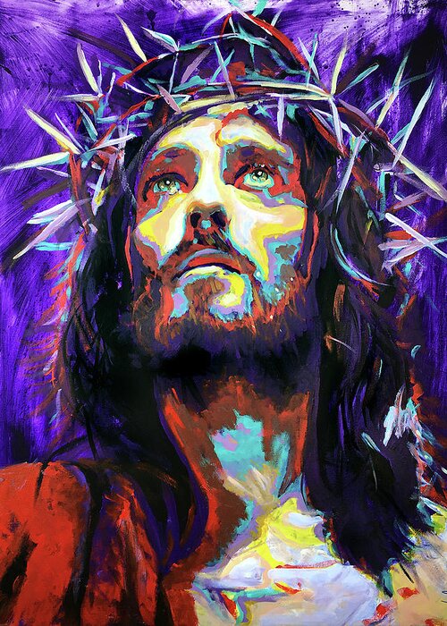 Crowning With Thorns Greeting Card featuring the painting King of Kings by Steve Gamba