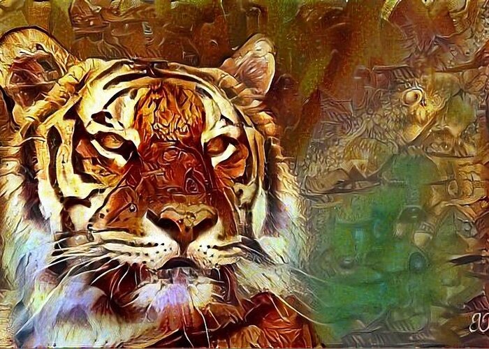 Tiger Greeting Card featuring the photograph Kisa by Geri Glavis