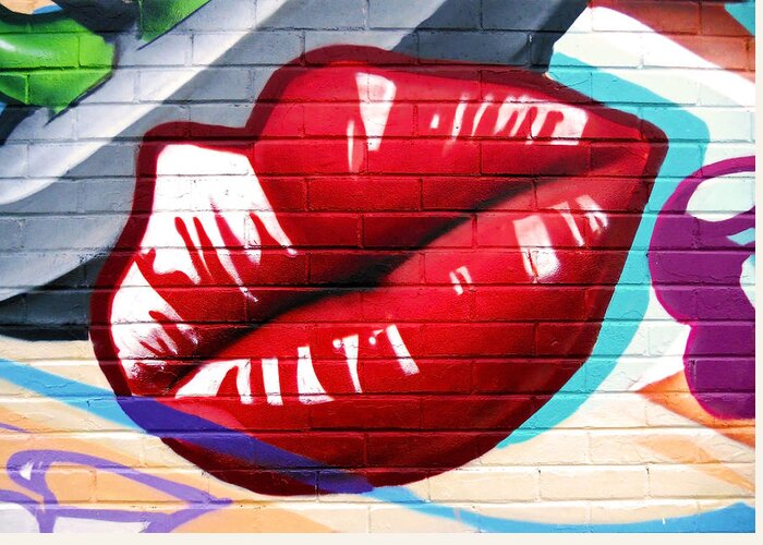 Graffiti Greeting Card featuring the photograph Kiss Me Now ... by Juergen Weiss