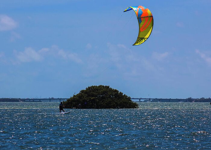 Photo For Sale Greeting Card featuring the photograph Kite Surf Island by Robert Wilder Jr