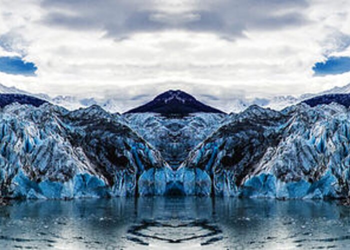 Mountains Greeting Card featuring the digital art Knik Glacier Reflection by Pelo Blanco Photo