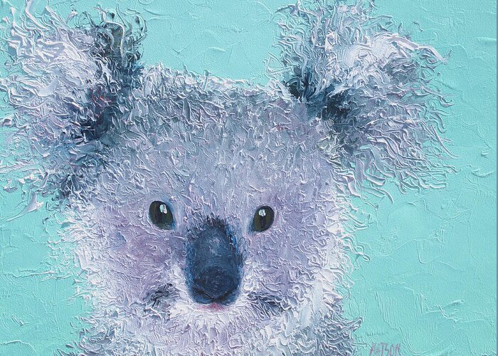 Koala Greeting Card featuring the painting Koala by Jan Matson
