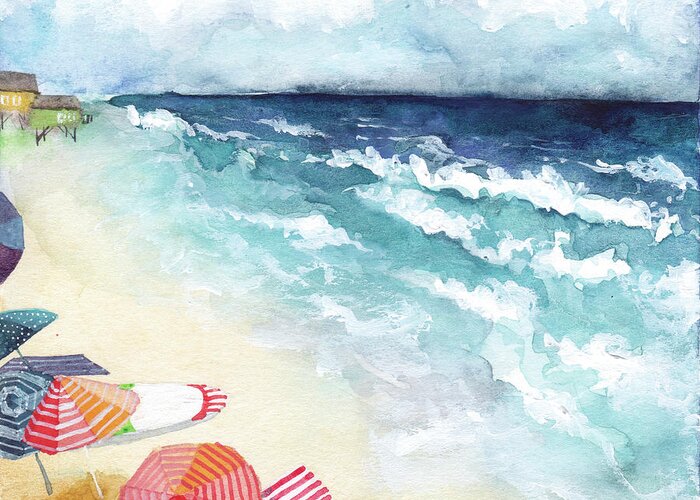 Beach Greeting Card featuring the painting Kodachrome by Stephie Jones