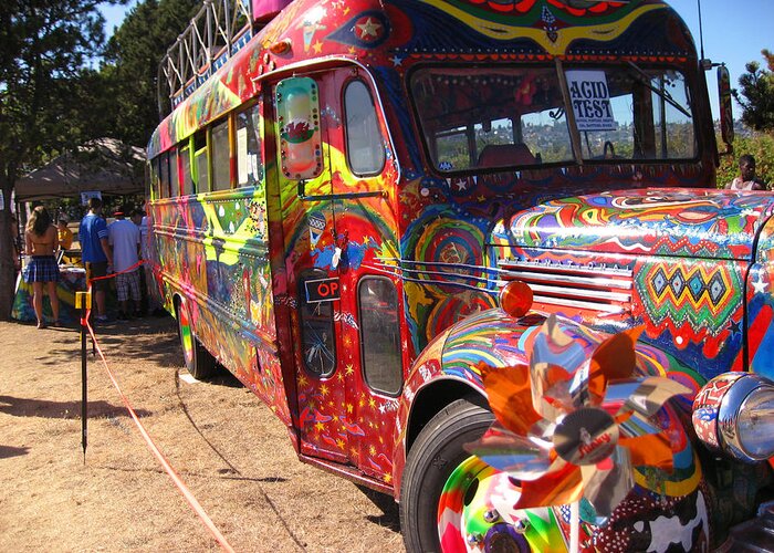 Ken Kesey Greeting Card featuring the photograph Kool Aid Acid Test Bus by Kym Backland