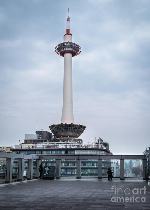  Street Greeting Card featuring the photograph Kyoto Tower, Japan by Perry Rodriguez