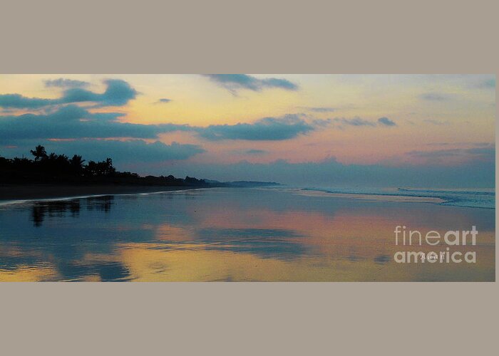 Sunrise Greeting Card featuring the photograph la Casita Playa Hermosa Puntarenas - Sunrise One - Painted Beach Costa Rica Panorama by Felipe Adan Lerma