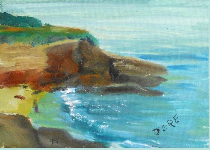 100 Paintings Greeting Card featuring the painting La Jolla Cove 071 by Jeremy McKay