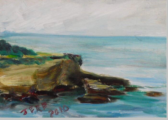 100 Paintings Greeting Card featuring the painting La Jolla Cove 072 by Jeremy McKay