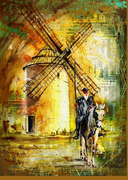 Travel Greeting Card featuring the painting La Mancha Authentic Madness by Miki De Goodaboom