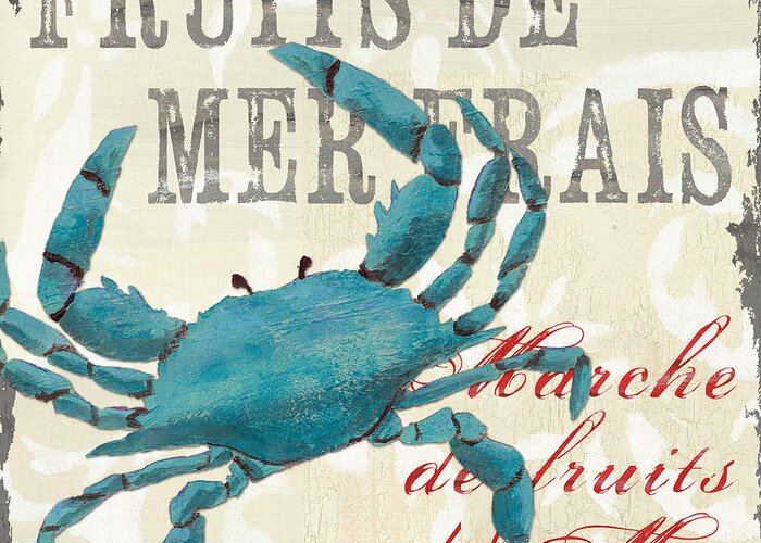 Coastal Greeting Card featuring the painting La Mer Shellfish 1 by Debbie DeWitt
