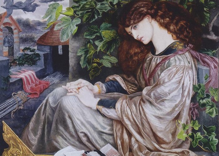 Dante Gabriel Rossetti Greeting Card featuring the painting La Pia De Tolomei by Dante Gabriel Rossetti