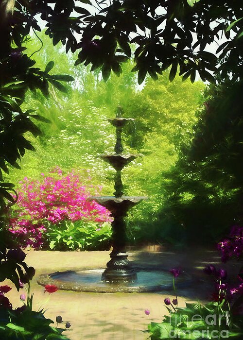 Gardens Greeting Card featuring the photograph Ladew Fountain by Marilyn Cornwell