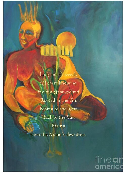 Painting With Poetry Greeting Card featuring the painting Lady by Daun Soden-Greene