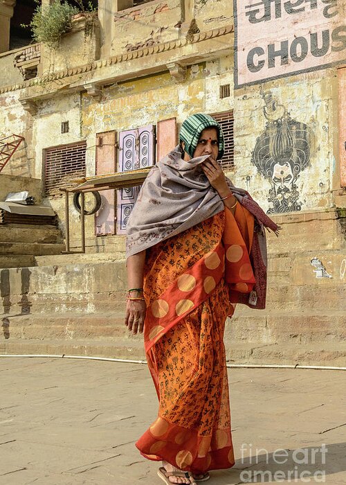 India Greeting Card featuring the photograph Lady of Varanasi by Werner Padarin