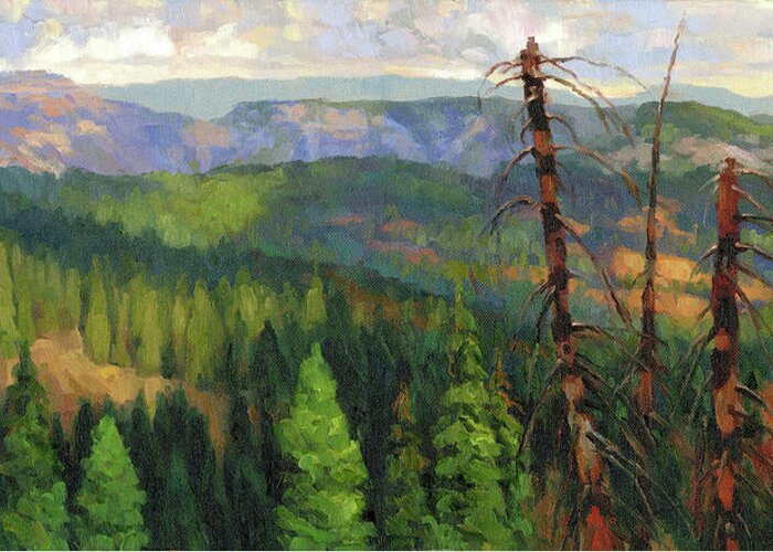 Wilderness Greeting Card featuring the painting Ladycamp by Steve Henderson