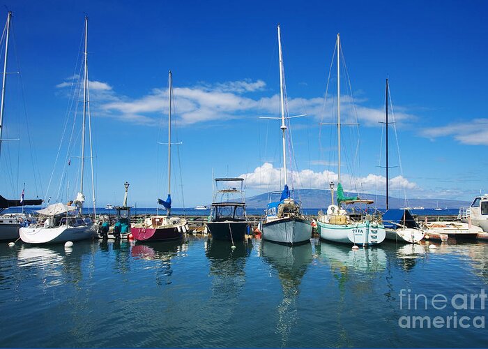 Adventure Greeting Card featuring the photograph Lahaina in Blue by Ron Dahlquist - Printscapes