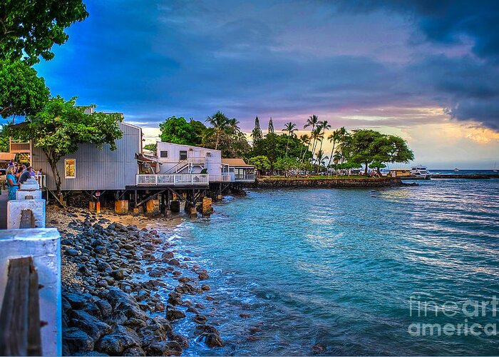 Maui Greeting Card featuring the photograph Lahaina Maui Waterfront by Ken Andersen