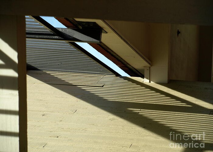 Abstract Greeting Card featuring the photograph LaJollaStairWell by Mary Kobet