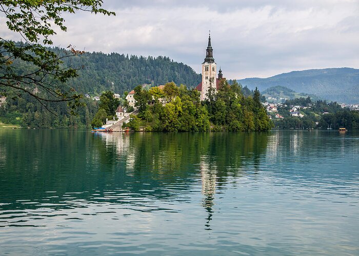 Lake Bled Greeting Card featuring the photograph Lake Bled by Lev Kaytsner