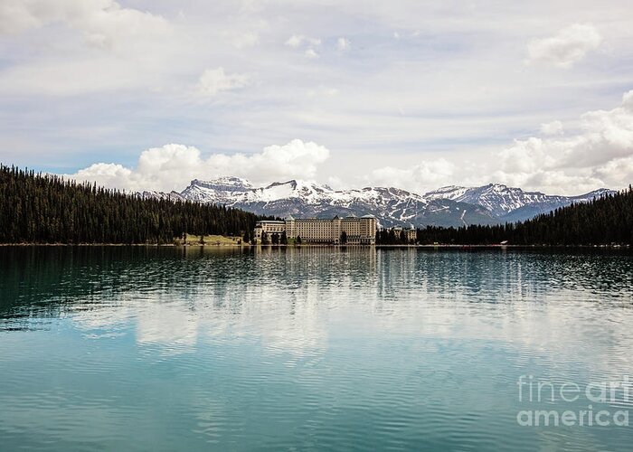 Lake Greeting Card featuring the photograph Lake Louise with the Fairmont Chateau by Scott Pellegrin