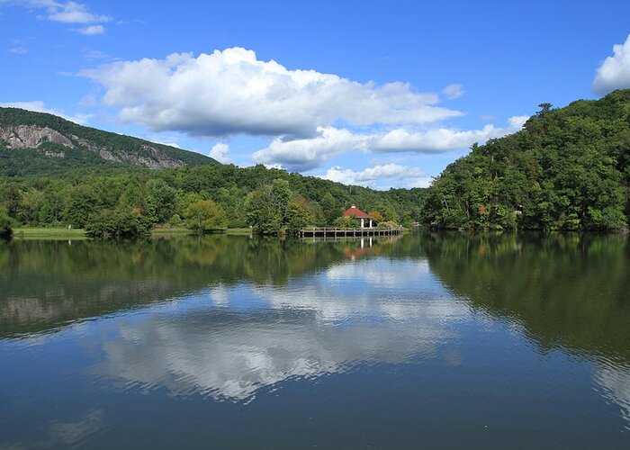 Lake Lure Greeting Card featuring the photograph Lake Lure Reflections by Karen Ruhl