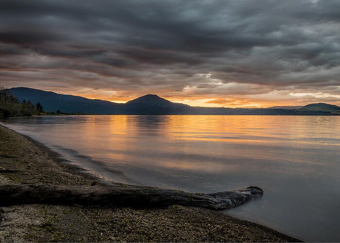 Taupo Greeting Card featuring the photograph Lake Taupo by Martin Capek