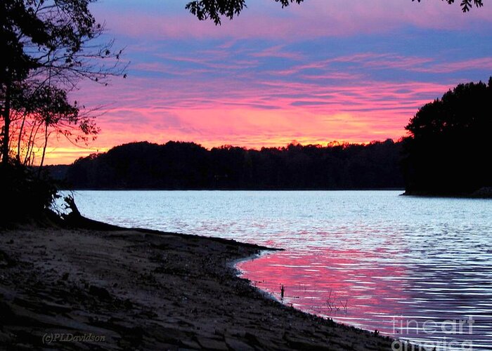 Lake Greeting Card featuring the photograph Lake View Sunset by Pat Davidson