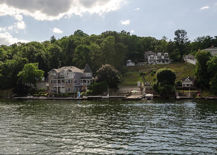 Lakeside Greeting Card featuring the photograph Lakeside Living Hopatcong by Maureen E Ritter