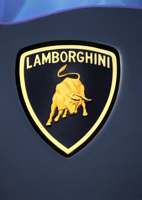 Lamborghini Emblem Greeting Card featuring the photograph Lamborghini Emblem by Mike McGlothlen