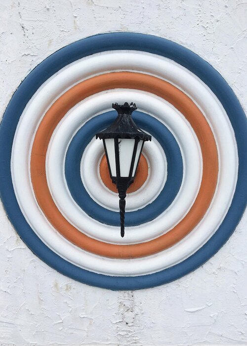 Light Greeting Card featuring the photograph Lamp hits the Bullseye by Matthew Wolf
