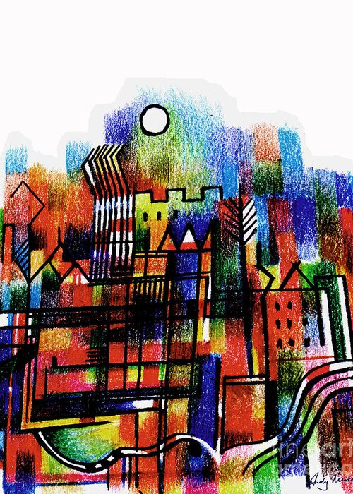 Lancaster Greeting Card featuring the digital art Lancaster Abstract by Andy Mercer