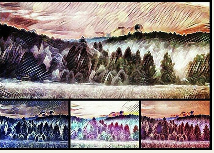 Pixlr Greeting Card featuring the photograph #landscape #sunset #psychedelic by Dx Works