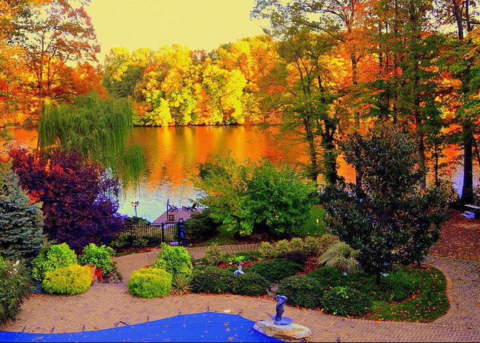 A Greeting Card featuring the photograph Landscaped grounds by Aron Chervin