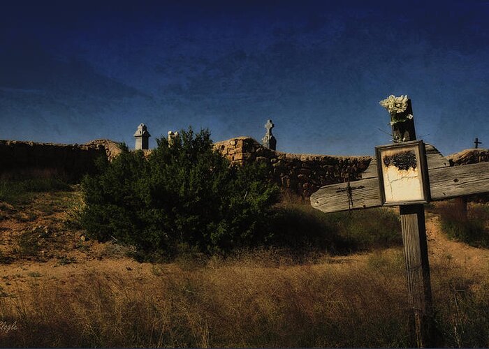 Galisteo Nm Greeting Card featuring the photograph Las Cruces de Galisteo by Karen Slagle