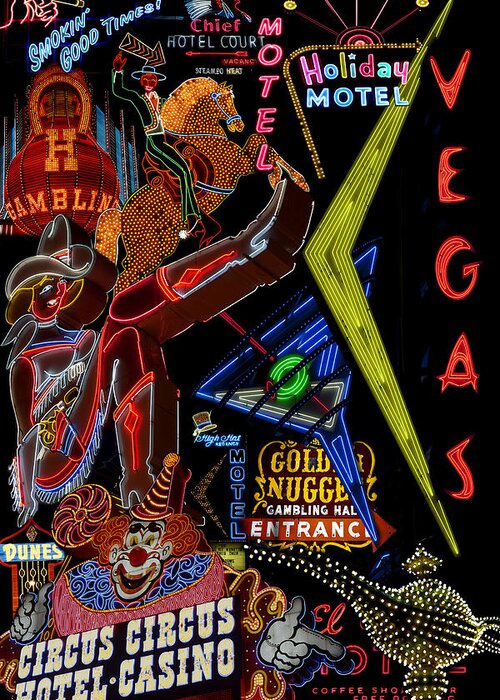Vintage Signs Greeting Card featuring the photograph Las Vegas Neon by Andrew Fare