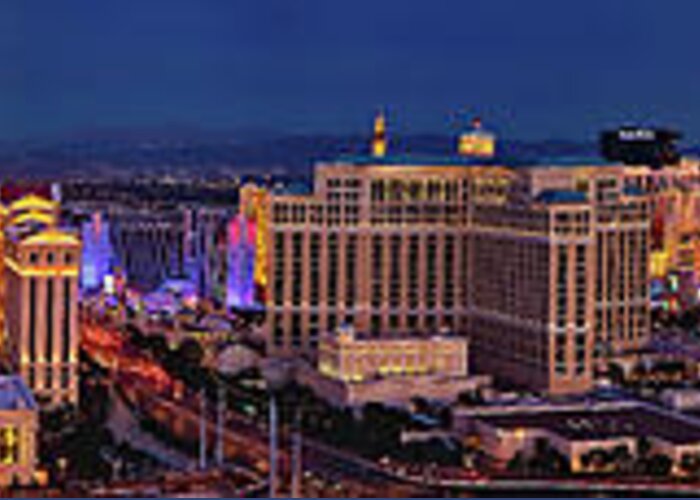 Las Vegas Greeting Card featuring the photograph Las Vegas Panoramic Aerial View by Susan Candelario