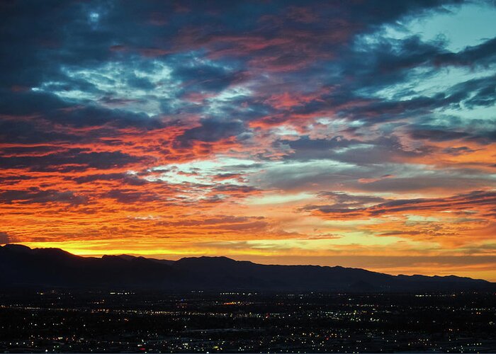 High Roller Greeting Card featuring the photograph Las Vegas Sunset by Kyle Hanson