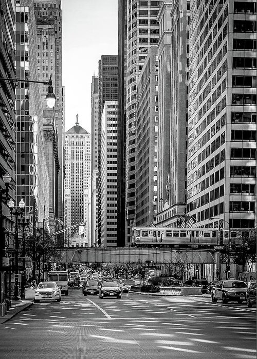 Chicago Greeting Card featuring the photograph LaSalle Street by Tony HUTSON