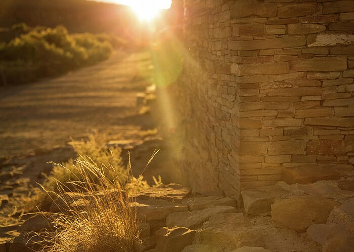 Chaco Canyon Greeting Card featuring the photograph Last rays at Pueblo Bonito by Kunal Mehra