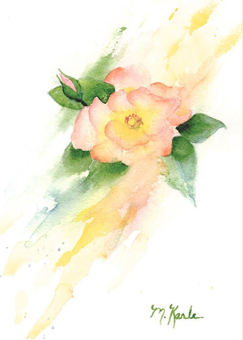 Flower Greeting Card featuring the painting Last Rose of Summer by Marsha Karle