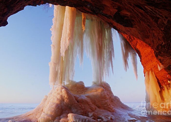 Photography Greeting Card featuring the photograph Late Afternoon in an Ice Cave by Larry Ricker