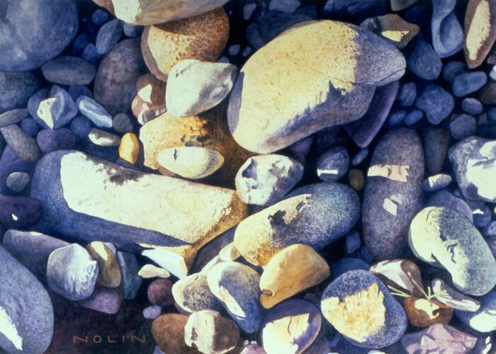 Stones Greeting Card featuring the painting Late Afternoon Shadows by Bob Nolin