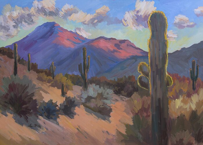 Tucson Greeting Card featuring the painting Late Afternoon Tucson 2 by Diane McClary