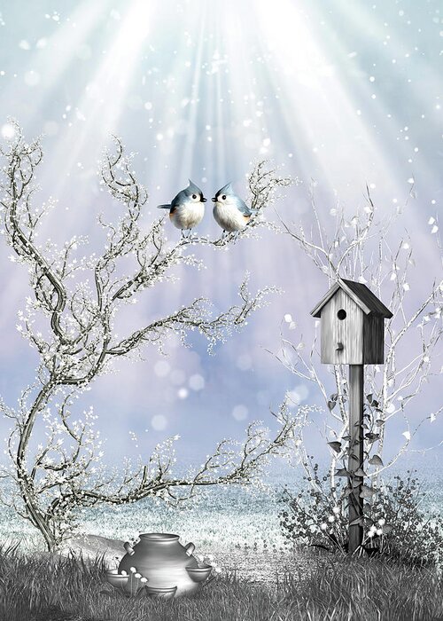 Nature Greeting Card featuring the digital art Late Snow by John Junek